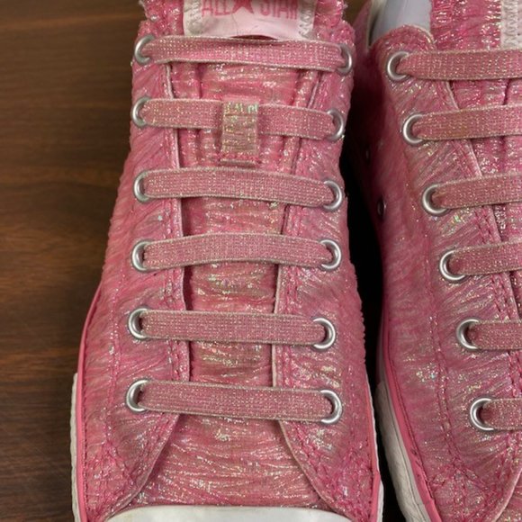 Converse All Star Chuck Taylor Low Top Shimmer Sneakers, size J 5.5, W 7, EU 38 - Picture 4 of 13